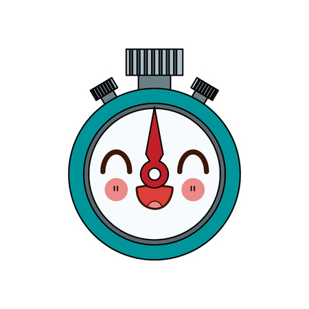 kawaii stopwatch chronometer precision cartoon vector illustrationのイラスト素材
