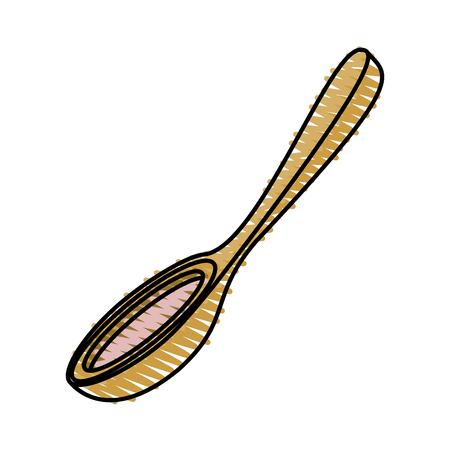 Colorful spoon doodle over white background vector illustrationのイラスト素材