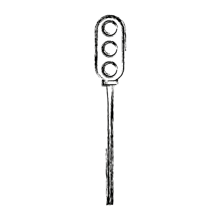 luminous traffic light signal stoplight urban vector illustrationのイラスト素材