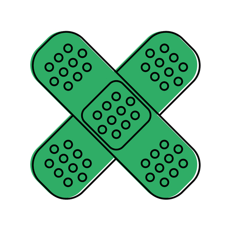 adhesive bandages healthcare related icon image vector illustration design green colorのイラスト素材