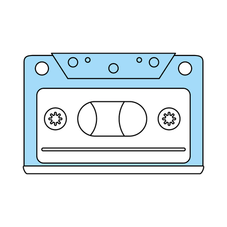 Flat line monocromatic tape over white background vector illustraitonのイラスト素材