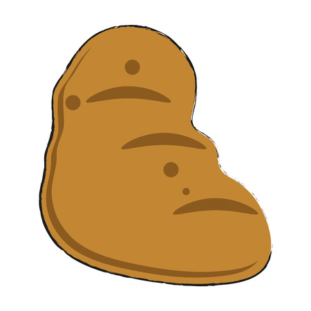 Colorful potato doodle over white background vector illustrationのイラスト素材