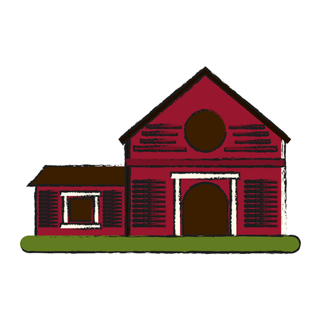 Colorful barn doodle over white background vector illustrationのイラスト素材