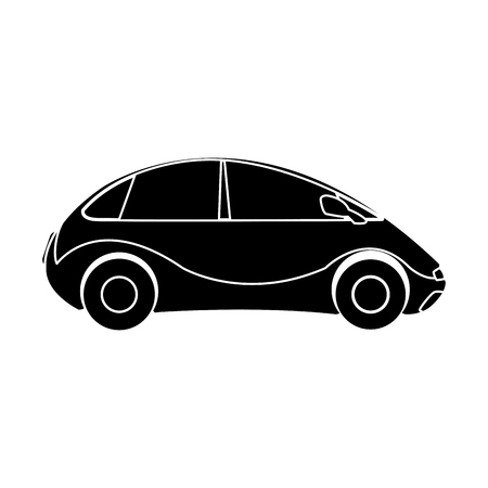 futuristic car vehicle smart autonomous side view vector illustrationのイラスト素材