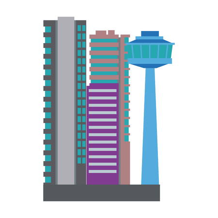 buildings business city architecture commercial major central district with offices vector illustrationのイラスト素材