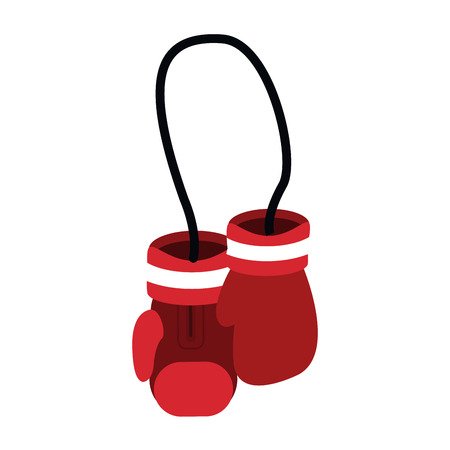 hanging boxing gloves sport accessories protection vector illustrationのイラスト素材