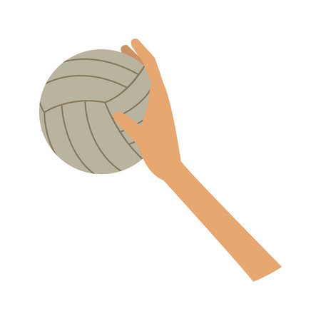 hand holding volleyball ball sport game champion vector illustrationのイラスト素材