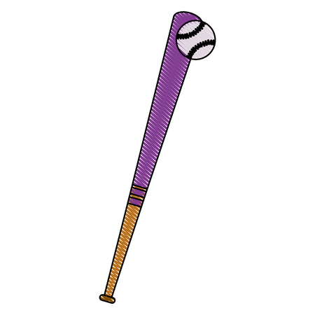 baseball bat and ball game hardball equipment vector illustrationのイラスト素材