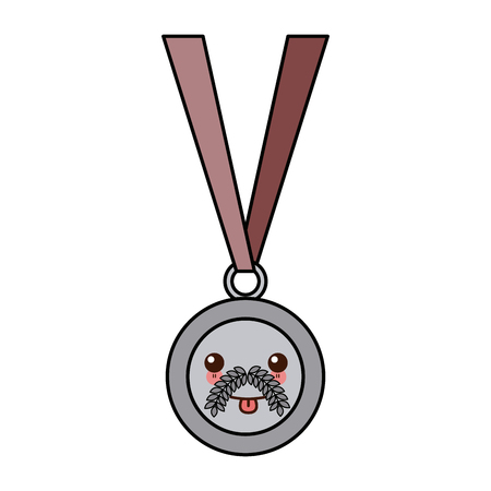 medal sport award game funny cartoon vector illustrationのイラスト素材