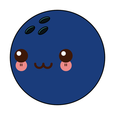 blue bowl ball game sport funny vector illustrationのイラスト素材