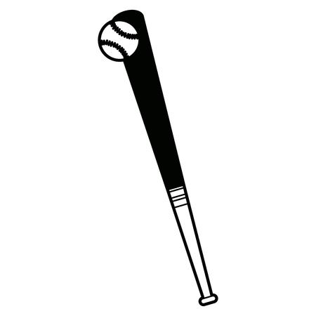 A baseball bat and ball game hardball equipment vector illustration.のイラスト素材