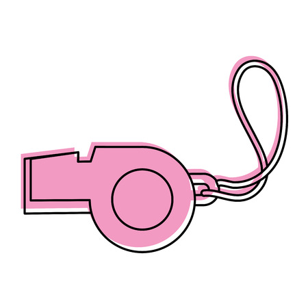 blow whistle with cord  icon image vector illustration design  pink colorのイラスト素材