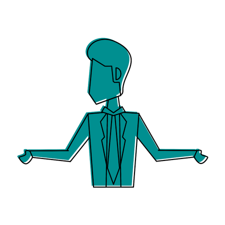 businessman avatar icon image vector illustration design  blue colorのイラスト素材
