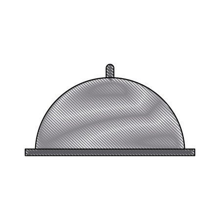 restaurant cloche serving tray cover dome vector illustrationのイラスト素材