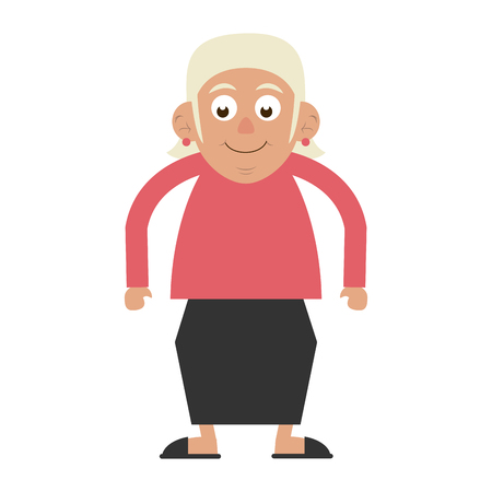 cute happy elderly woman icon image vector illustration designのイラスト素材