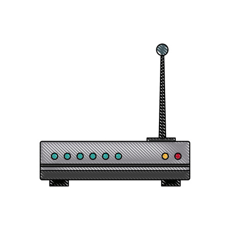 wireless network router switch modern digital broadband internet communication vector illustrationのイラスト素材