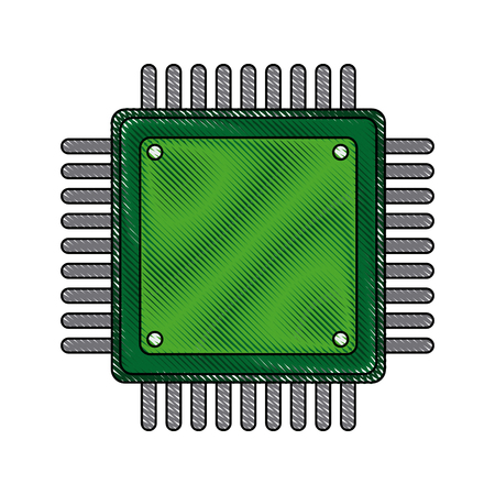 computer microchip circuit hardware element icon vector illustrationのイラスト素材