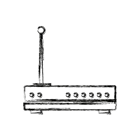 wireless network router switch modern digital broadband internet communication vector illustrationのイラスト素材