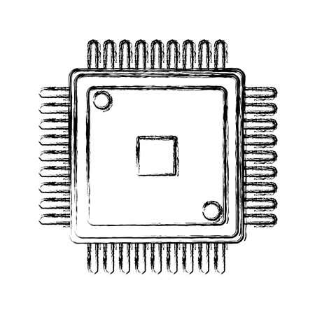 computer microchip circuit hardware element icon vector illustrationのイラスト素材