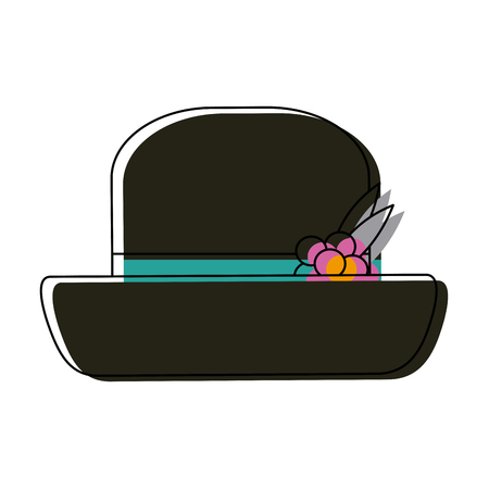 hat male head old fashion clothes elegant vector illustrationのイラスト素材