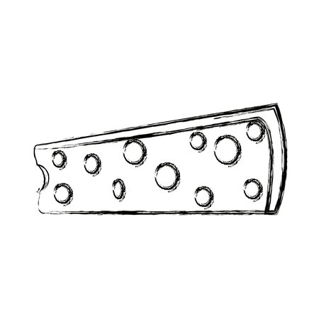 piece of cheese tasty fresh diet icon vector illustrationのイラスト素材