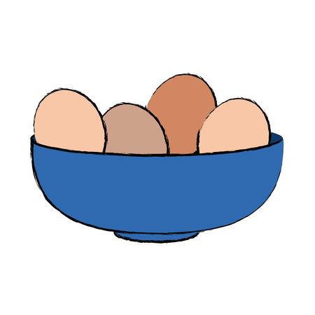 eggs bowl cooking food bakery vector illustrationのイラスト素材