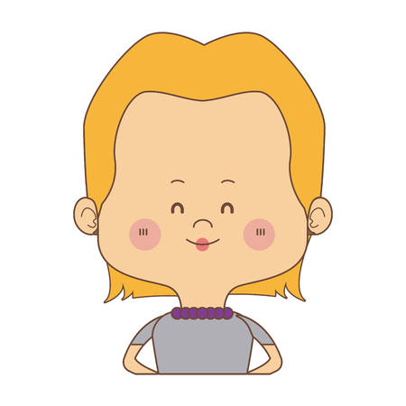 young woman portrait hairstyle lady beauty vector illustrationのイラスト素材