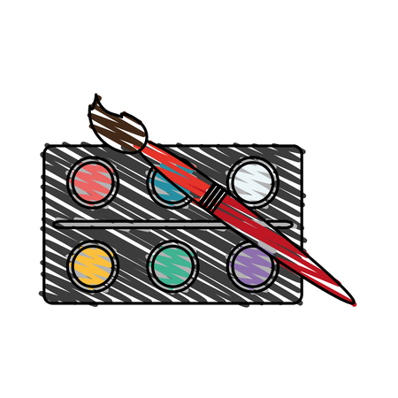 watercolor brush school supply icon image vector illustration scribbleのイラスト素材