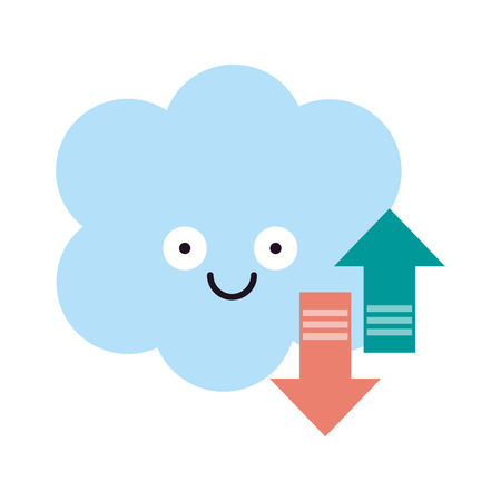 cloud storage icon image cartoon character vector illustration designのイラスト素材