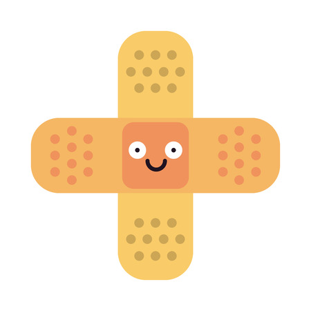 adhesive bandages healthcare related icon image cartoon character vector illustration designのイラスト素材