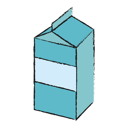 Colorful milk carton doodle over white background vector illustrationのイラスト素材