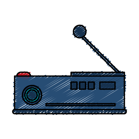 Colorful projector doodle over white background vector illustrationのイラスト素材