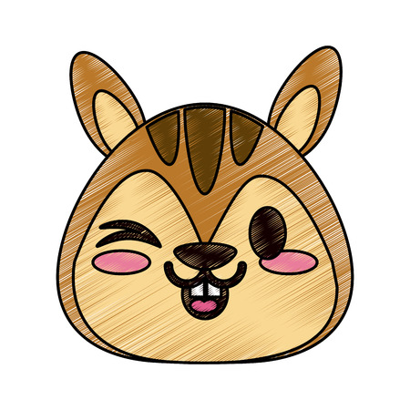 Colorful chipmunk doodle over white background vector illustrationのイラスト素材