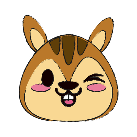 Colorful chipmunk doodle over white background vector illustrationのイラスト素材