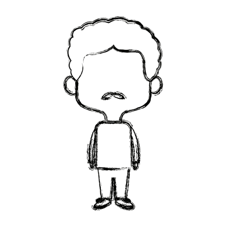Cute man cartoon standing formal clothes character vector illustrationのイラスト素材