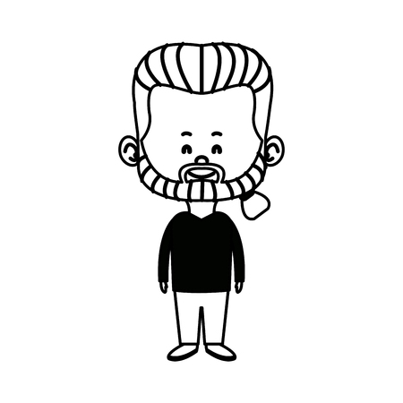 Cute cartoon man standing in formal clothes vector illustrationのイラスト素材