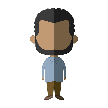 Cute man cartoon standing formal clothes character vector illustrationのイラスト素材