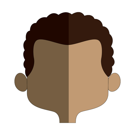 Cartoon man face avatar character male cute vector illustrationのイラスト素材