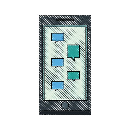 smartphone chat message mobile device display technology vector illustrationのイラスト素材