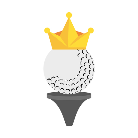 golf ball with crown and tee  icon image vector illustration designのイラスト素材