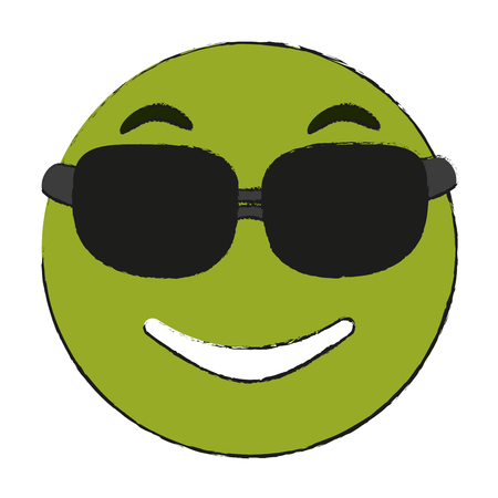 Smiling sunglasses emoji icon image vector illustration designのイラスト素材