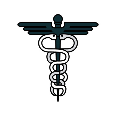 Asclepius rod healthcare icon image vector illustration designのイラスト素材