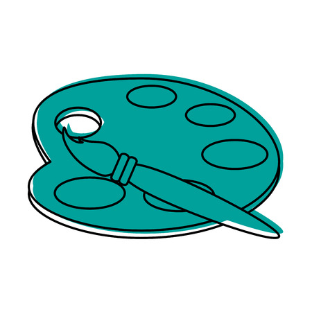 paint palette with brush icon image vector illustration designのイラスト素材