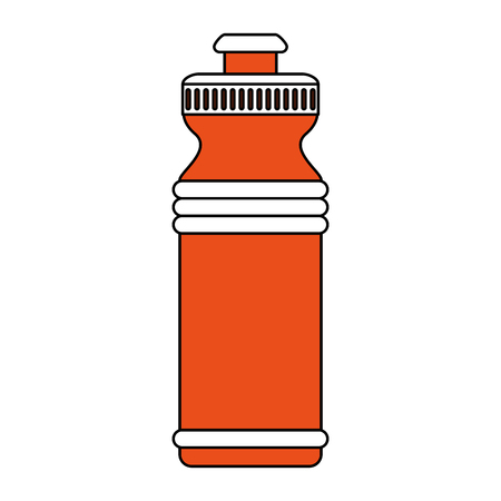 Flat line water bottle with hint of color over white background vector illustrationのイラスト素材