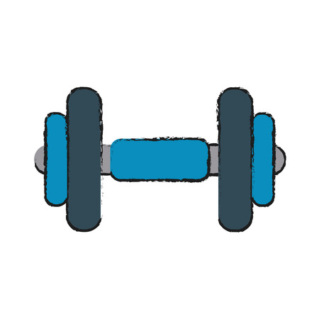 Colorful dumbbell doodle over white background vector illustrationのイラスト素材