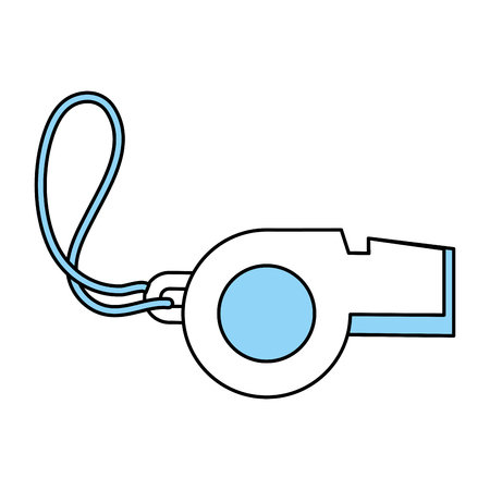 Flat line monocromatic whistle over white background vector illustrationのイラスト素材