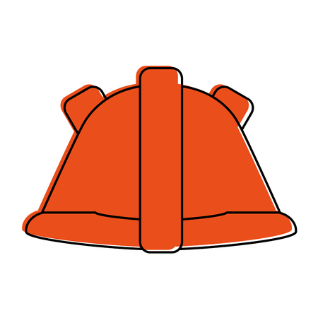 helmet industrial safety icon image vector illustration design  orange colorのイラスト素材