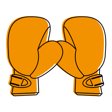 boxing gloves icon image vector illustration design  yellow colorのイラスト素材