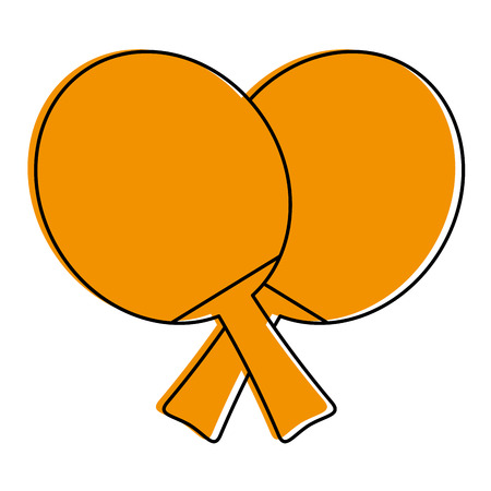 ping pong paddles icon image vector illustration design  yellow colorのイラスト素材