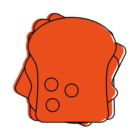 sandwich topview icon image vector illustration design  orange colorのイラスト素材